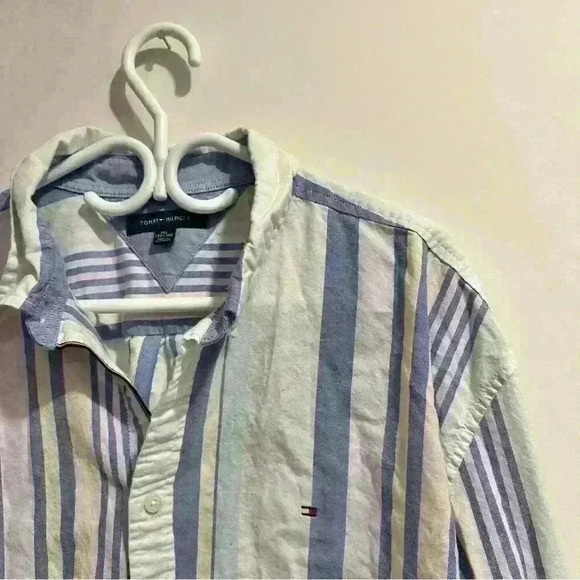 Tommy Hilfiger | Vintage 90s pastel colors  striped mens button-up shirt - Picture 2 of 5
